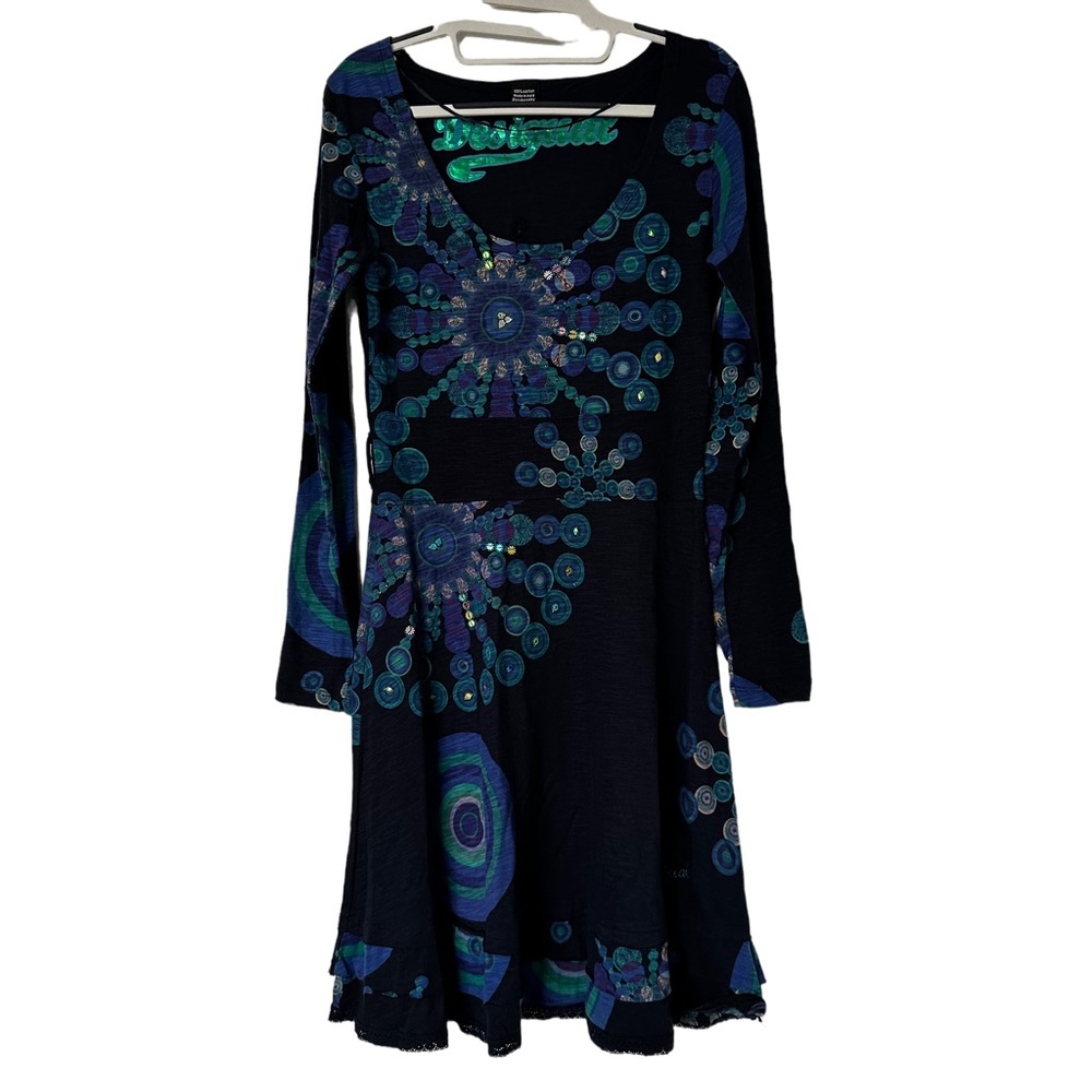 Desigual Saannee Marino Dress Long Sleeve‎ Size S